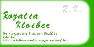 rozalia kloiber business card
